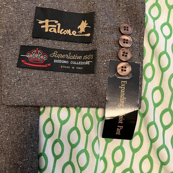 Falcone Brown Tweed 3 Piece Suit 38L NWT - Picture 3 of 16